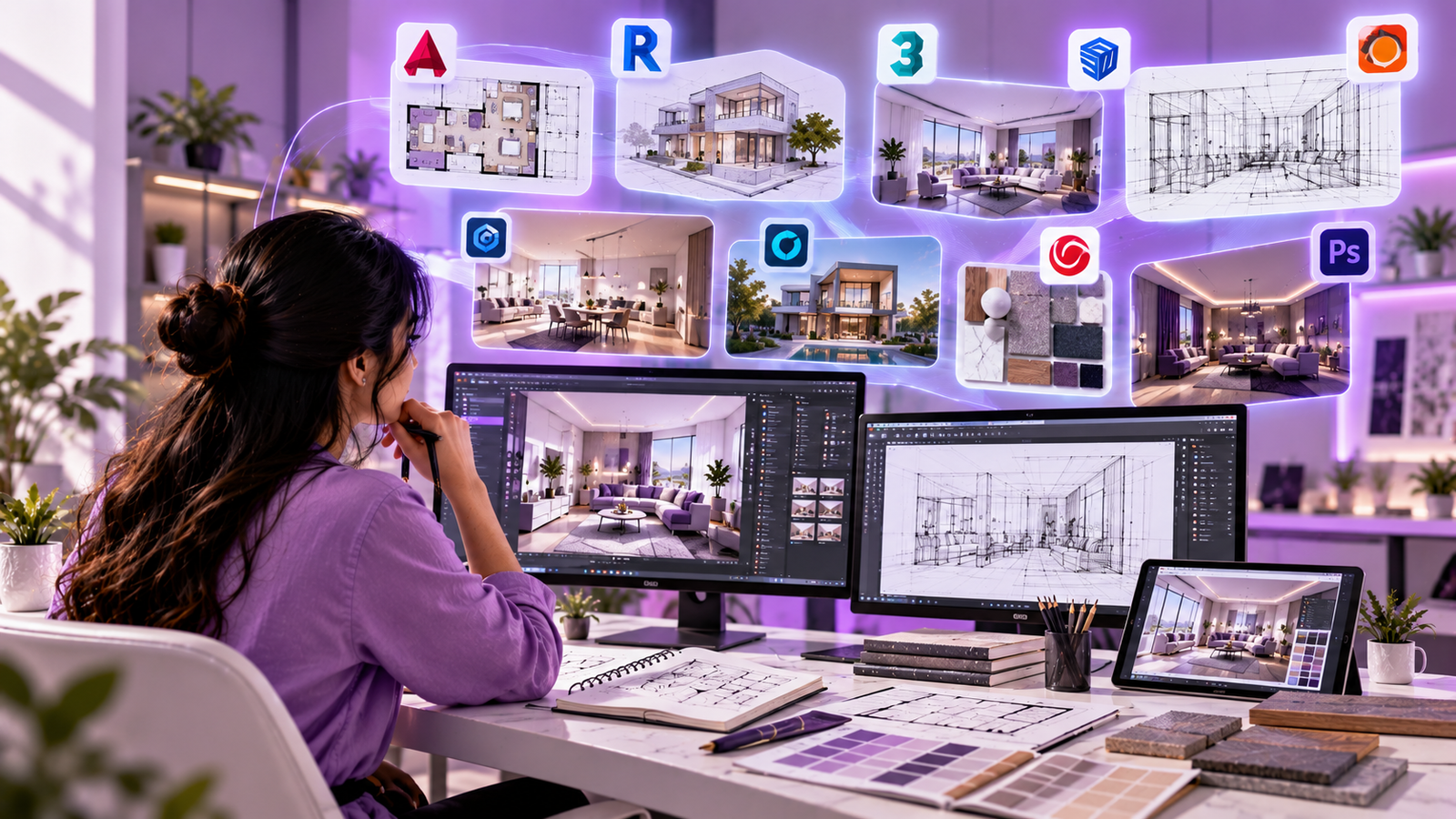 Modern digital design workspace